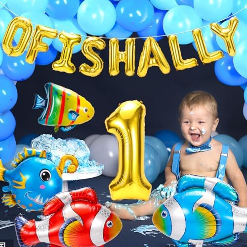 PHOGARY Fish Balloons for 1st Birthday Decorations