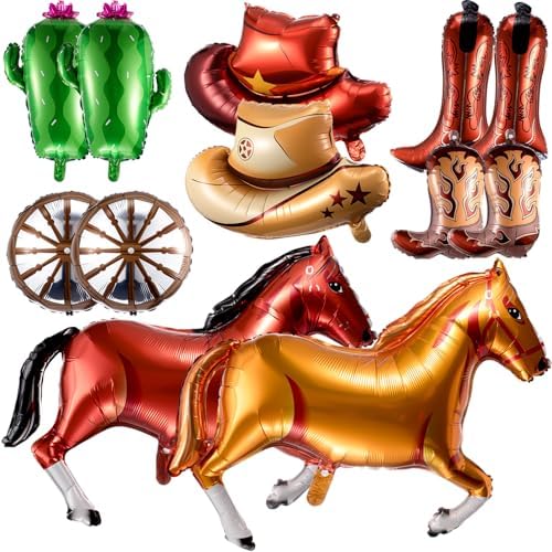 12 Pcs Western Balloons for Cowboy Party Decor