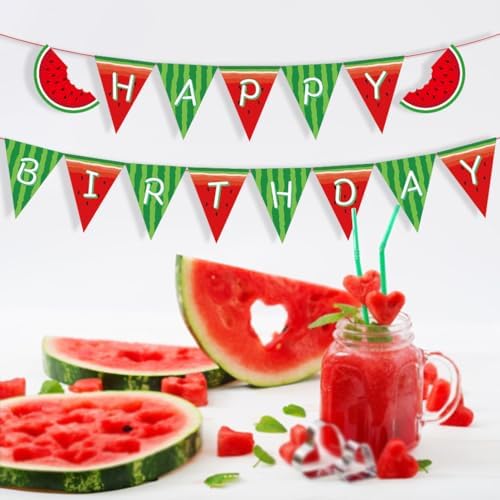 Watermelon Birthday Banner for Kids and Parties