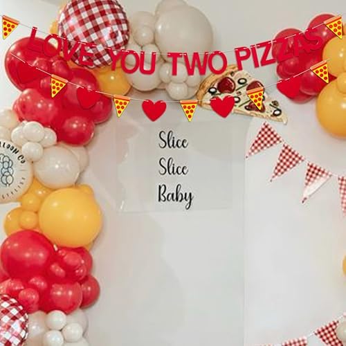 Love You Two Pizzas Banner Valentines Day Decor