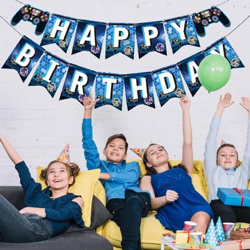 MEETINGU Game Birthday Banner for Video Game Party Decorations
