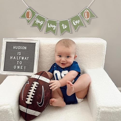 Football Half Birthday Banner for Boys 6 Months Celebration
