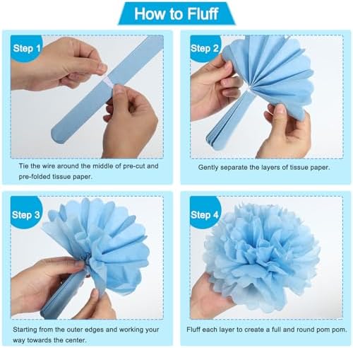 Uxcell 15pcs Tissue Paper Pom Poms Decorations 101214 Inch