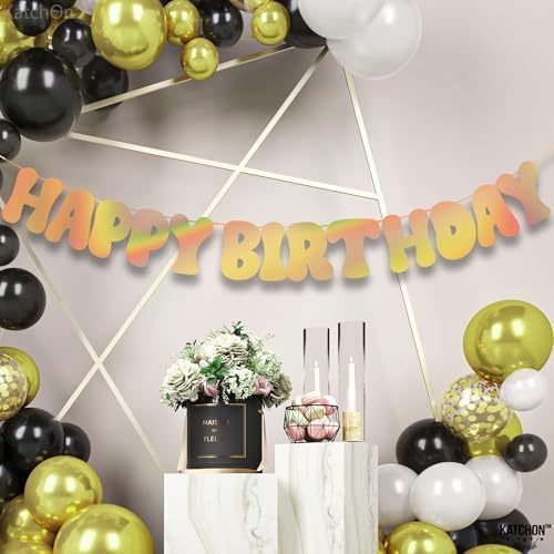 Iridescent Gold Happy Birthday Banner 10 Feet Prestrung