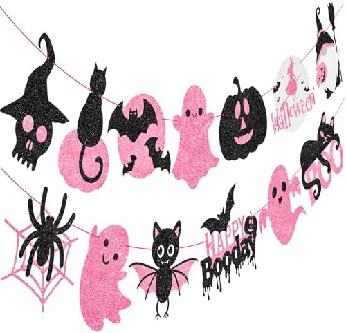 Halloween Boo Birthday Decor 2PCS Ghost Theme Banners