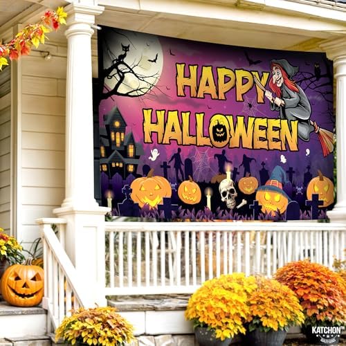 KatchOn Spooky Halloween Banner - XtraLarge 72x44 Inch