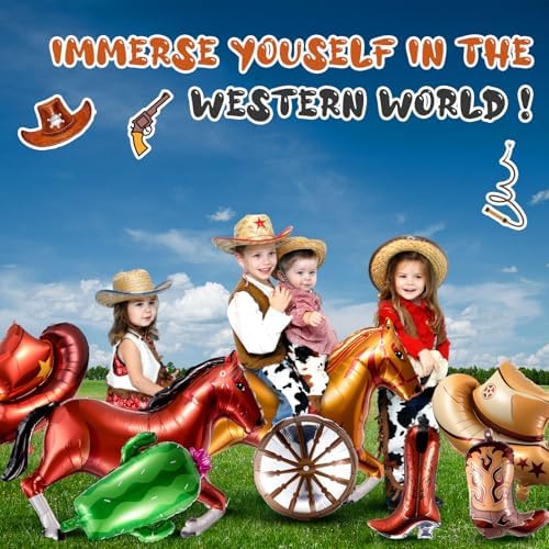12 Pcs Western Balloons for Cowboy Party Decor