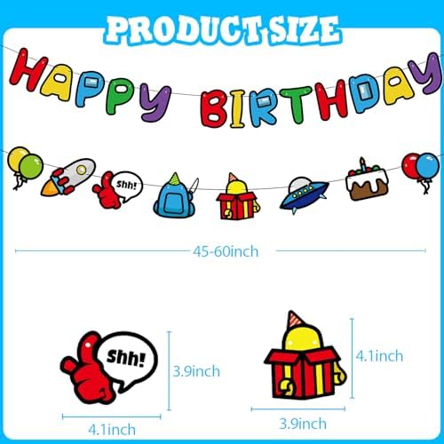 Space Happy Birthday Banner for Boys Party Decorations