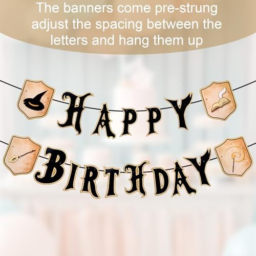 Wizard Themed Happy Birthday Banner Set