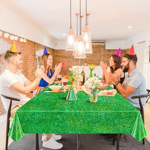 4 Pcs Green Holographic Laser Tablecloth 40x108
