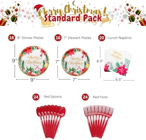 Christmas Party Standard Pack 100 Pieces for 16 Guests