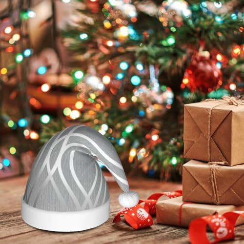 QINZHENG Silver Geometric Santa Hat for Women