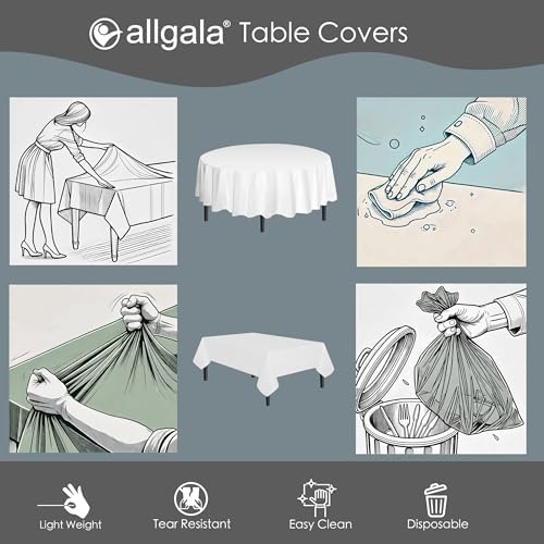 Allgala Premium White Table Cover 12pk 84 Round