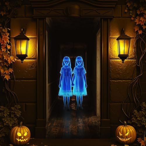Halloween Door Cover with Rope - Scary Twins 35x78 Inches