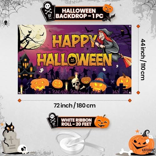 KatchOn Spooky Halloween Banner - XtraLarge 72x44 Inch