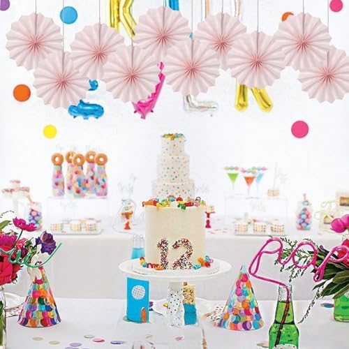 BARTHEW Pink Tissue Pom Poms Decorations Set