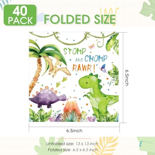 Xiliconie Dinosaur Napkins 40 pcs 2 ply birthday party decorations