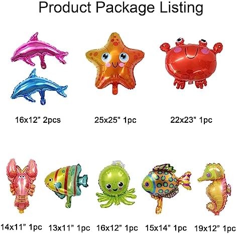 Ocean Themed Party Decorations 165pcs Kit