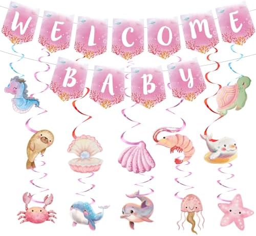 Under The Sea Welcome Baby Banner for Girls