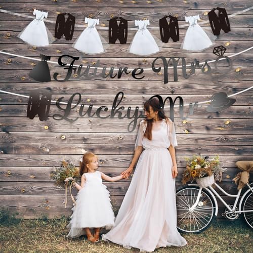 Future Mrs Lucky Mr Banner for Bridal Shower Decorations