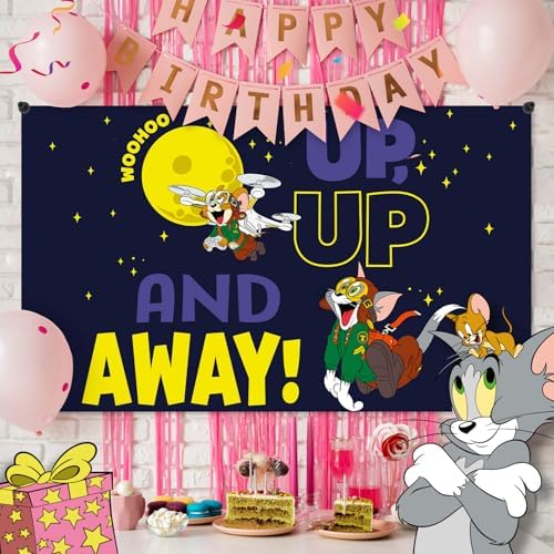Y-times Cartoon Birthday Banner Backdrop 3x5ft