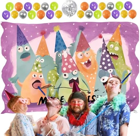 Monster Themed Birthday Backdrop for Kids Party