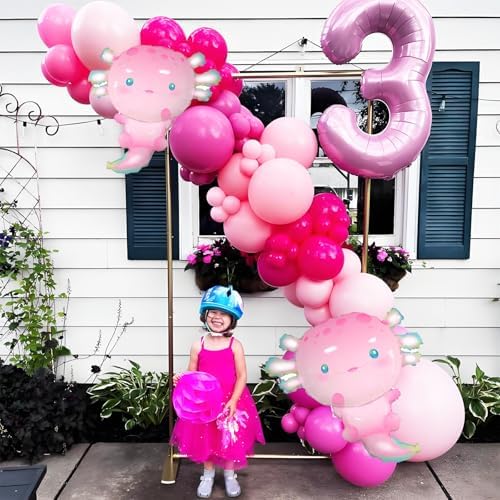 2pcs Axolotl Foil Balloons Birthday Party Decor