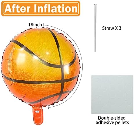 18 Inch Basketball Balloons with Double Sided Dots 10 PCS