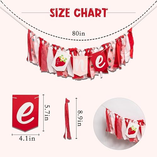 Strawberry First Birthday High Chair Banner