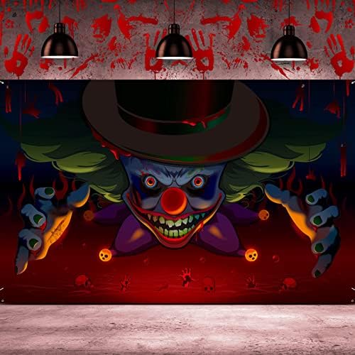 Halloween Party Background with Creepy Clown Design