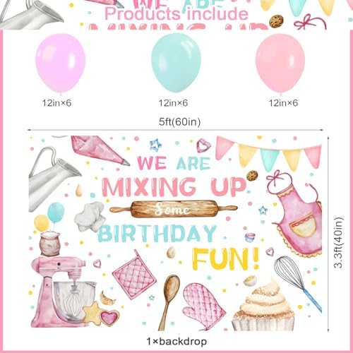 59 Pcs Baking Birthday Party Supplies Set