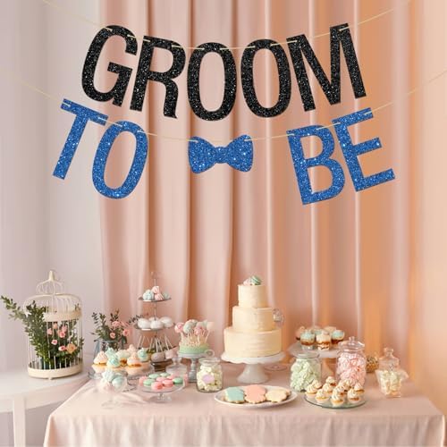 Funny Groom To Be Banner with Glitter Letters