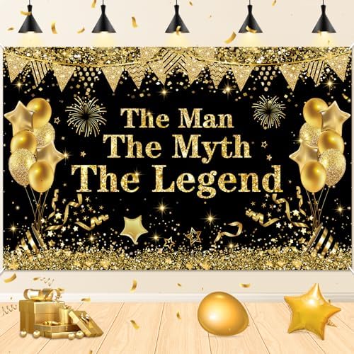 Man The Myth The Legend Birthday Backdrop Banner