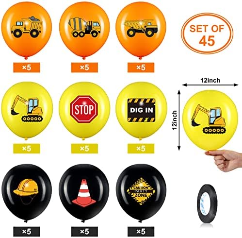 Zomiboo 45PCS 12 Inch Truck Balloons Party Decorations