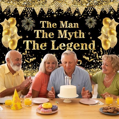 Man The Myth The Legend Birthday Backdrop Banner