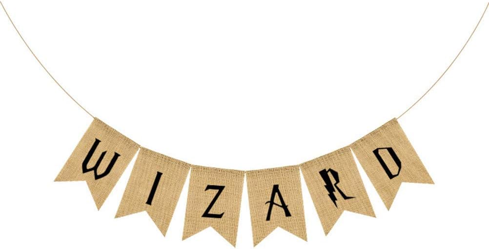 Halloween Witch Or Wizard Burlap Banner