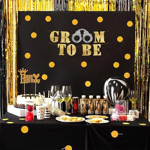 Groom to Be Gold Glitter Banner - Bachelor Party Decor