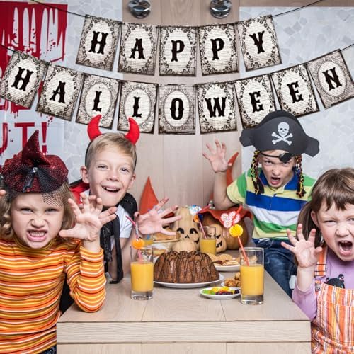Gothic Halloween Banner with Happy Halloween Text