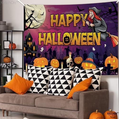 KatchOn Spooky Halloween Banner - XtraLarge 72x44 Inch