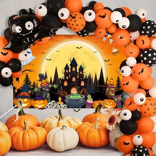 Avezano Happy Halloween Banner 6x36 ft Orange