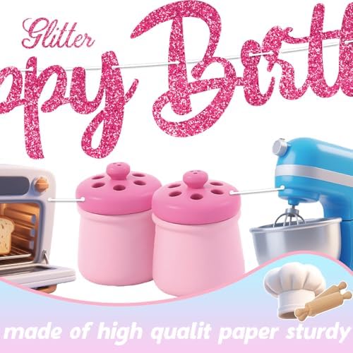 Bake Party Banners 3Pcs Happy Birthday Garland for Kids Birthday Celebrations