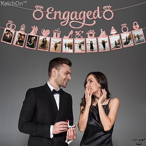 KatchOn Rose Gold Glitter Engagement Banner - 10ft