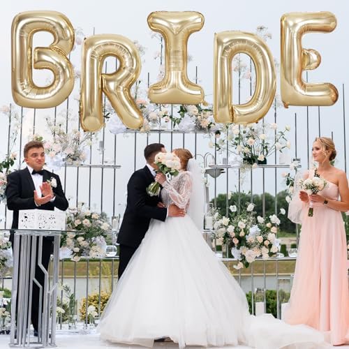 40 Inch Light Gold BRIDE Balloons for Wedding Decor