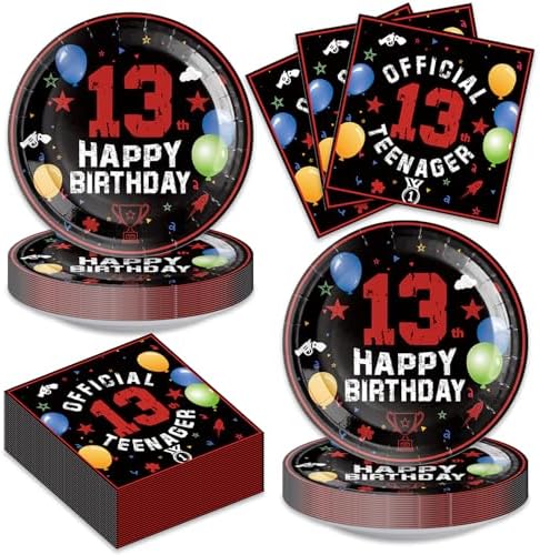 40Pcs 13th Birthday Party Decor Set for Boys