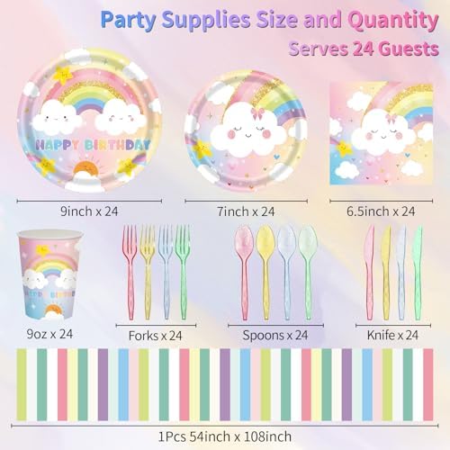 169 PCS Rainbow Party Decorations for 24 Guests