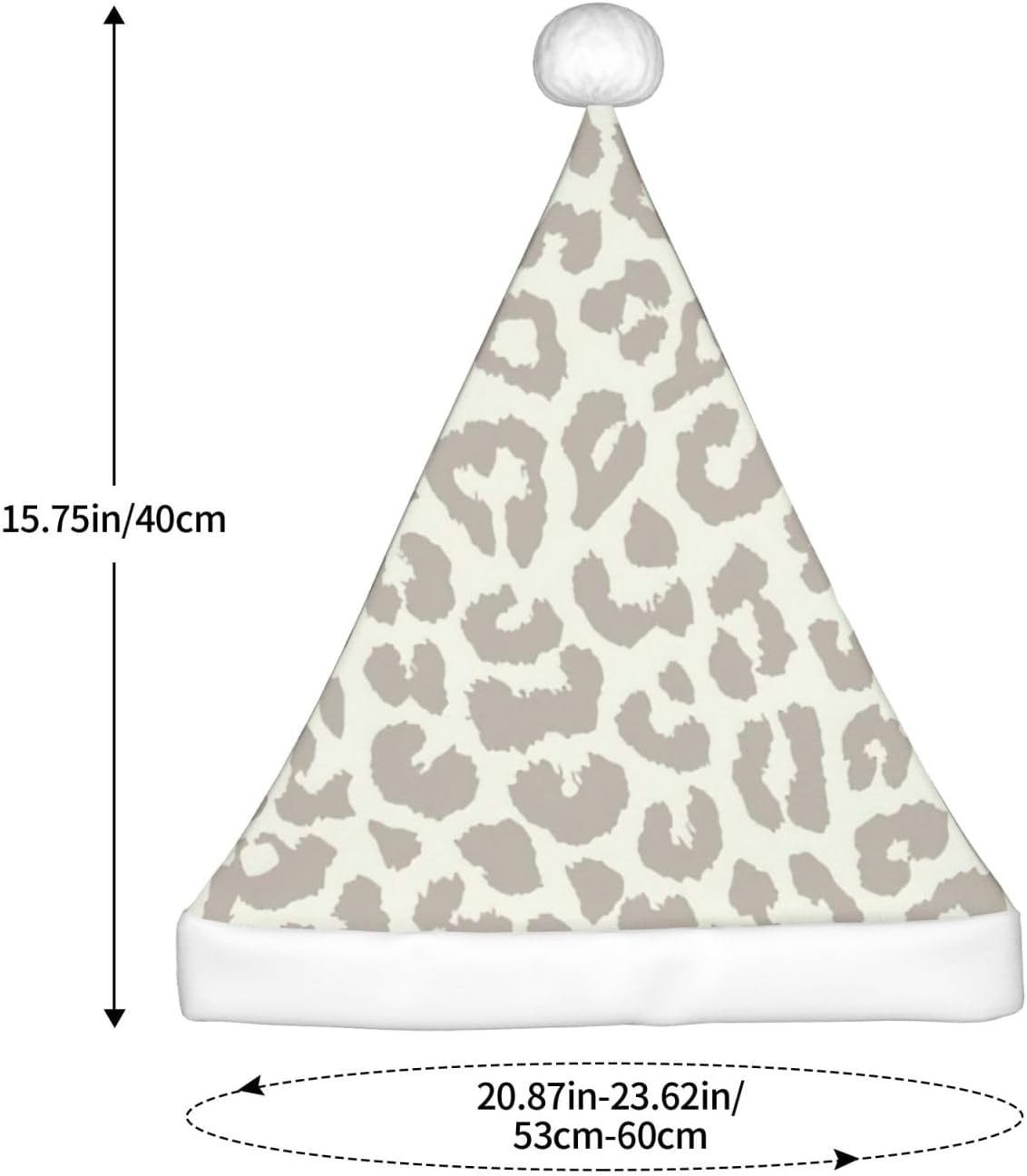 QINZHENG Brown Leopard Print Santa Hat for Women Adult
