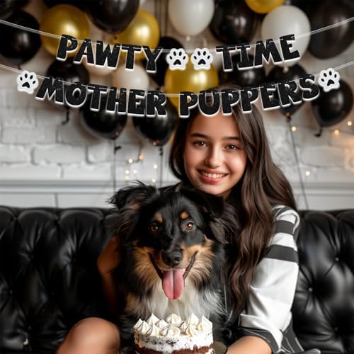 BEISHIDA Sparkling Pet Birthday Banner for Dogs and Cats
