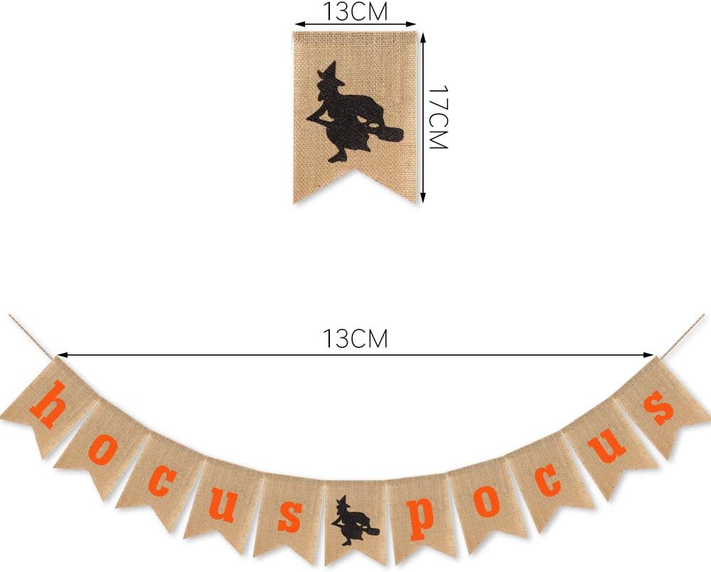 Burlap Happy Halloween Banner Hocus Pocus Garland
