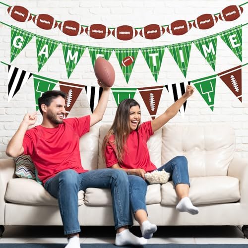 Doumeny Football Game Bunting Banner Set