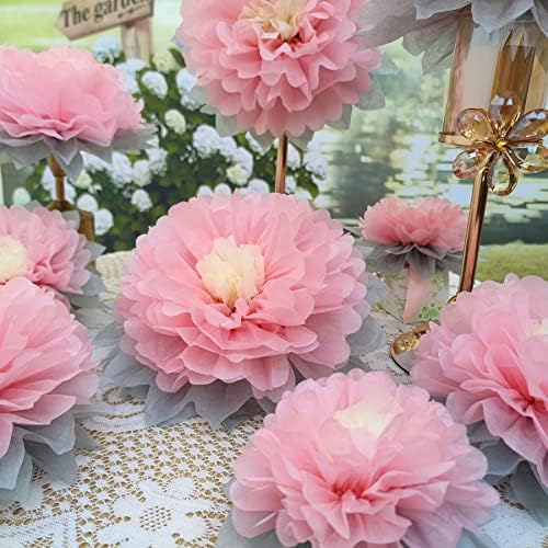 Mybbshower Paper Flower Decorations Pack of 9